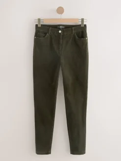 Next Corduroy Skinny Trousers Khaki Green Outlet