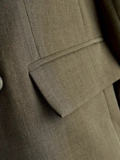 Next Khaki Green Relaxed Crosshatch Blazer