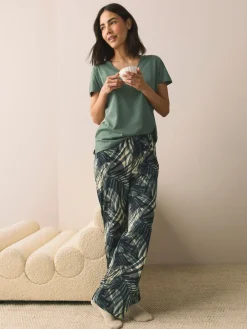 Next Short Sleeve Pyjamas Khaki Green Clearance