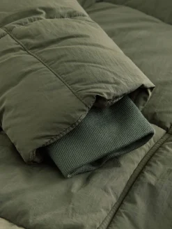 Next Shower Resistant Longline Padded Coat Khaki Green Online