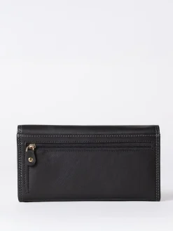 Lakeland Leather Black Chrome Large Flapover Purse Online