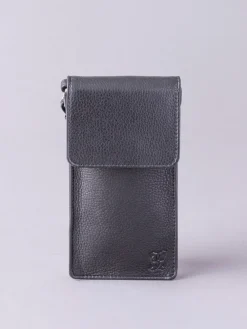 Lakeland Leather Cross-Body Phone Pouch Bag Black