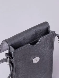 Lakeland Leather Cross-Body Phone Pouch Bag Black