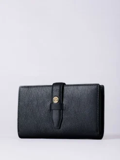 Lakeland Leather Black Large Icon Stud Tab Purse Clearance