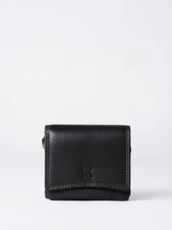 Lakeland Leather Black Small Leather Flapover Purse Outlet