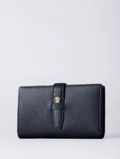 Lakeland Leather Blue Large Icon Stud Tab Purse Sale