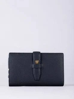 Lakeland Leather Blue Large Icon Stud Tab Purse Sale