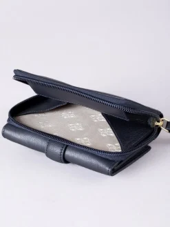 Lakeland Leather Blue Medium Icon Stud Tab Purse Discount