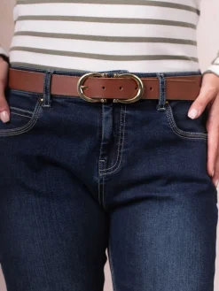 Lakeland Leather Bowness Dual Buckle Suede Belt Brown Sale