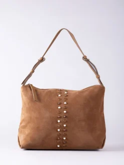 Lakeland Leather Brown Buttermere Suede Hobo Bag Clearance