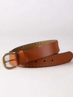 Lakeland Leather Sandale Studded Belt Brown Discount
