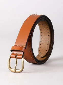 Lakeland Leather Sandale Studded Belt Brown Discount
