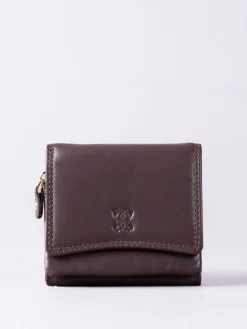 Lakeland Leather Brown Small Leather Flapover Purse Sale