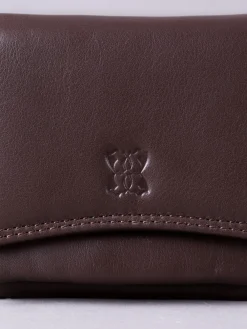 Lakeland Leather Brown Small Leather Flapover Purse Sale