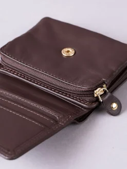 Lakeland Leather Brown Small Leather Flapover Purse Sale