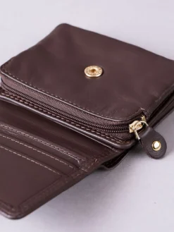 Lakeland Leather Brown Small Leather Flapover Purse Sale