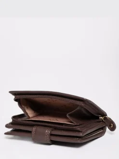 Lakeland Leather Brown Small Tab Purse Hot