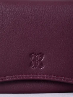 Lakeland Leather Burgundy Small Leather Flapover Purse Sale