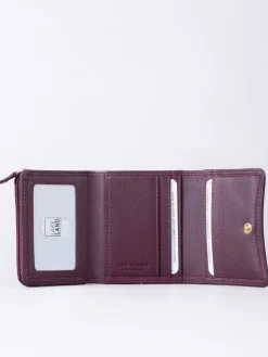 Lakeland Leather Burgundy Small Leather Flapover Purse Sale