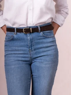 Lakeland Leather Kelsick Belt Chocolate Brown Clearance