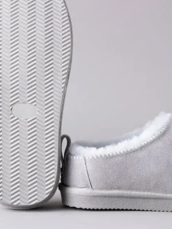 Lakeland Leather Ladies Sheepskin Clog Winter Slippers Grey Outlet