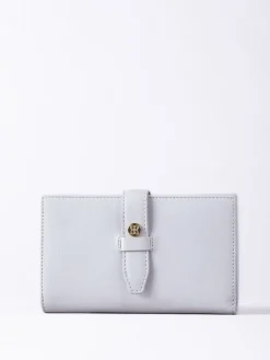 Lakeland Leather Grey Large Icon Stud Tab Purse Discount