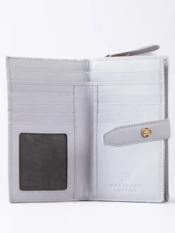 Lakeland Leather Grey Large Icon Stud Tab Purse Discount