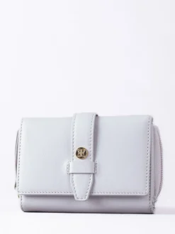 Lakeland Leather Grey Medium Icon Stud Tab Purse Clearance