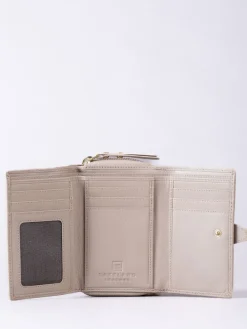 Lakeland Leather Natural Medium Icon Stud Tab Purse Outlet