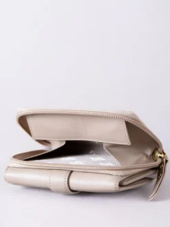 Lakeland Leather Natural Medium Icon Stud Tab Purse Outlet