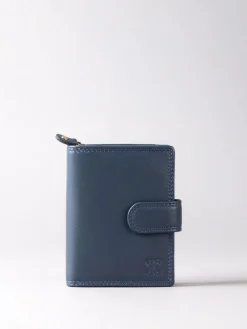 Lakeland Leather Navy Blue Small Tab Purse Discount