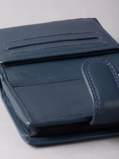 Lakeland Leather Navy Blue Small Tab Purse Discount