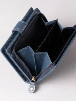 Lakeland Leather Navy Blue Small Tab Purse Discount