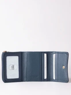 Lakeland Leather Navy Small Leather Flapover Purse Outlet