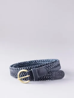 Lakeland Leather Waverton Woven Belt Navy Clearance