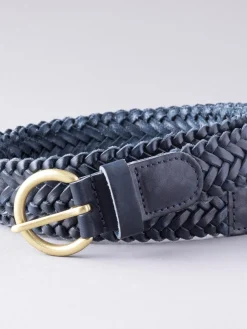 Lakeland Leather Waverton Woven Belt Navy Clearance
