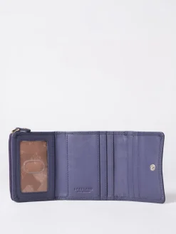 Lakeland Leather Purple Small Leather Flapover Purse Discount