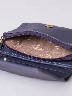 Lakeland Leather Purple Small Leather Flapover Purse Discount