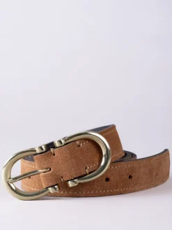 Lakeland Leather Bowness Dual Buckle Suede Belt Tan Sale