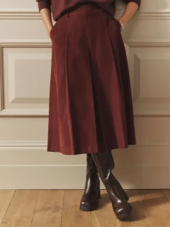 Laura Ashley Burgundy Red Maxi Cord Skirt Sale