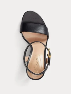 Lauren Ralph Lauren Gwen Nappa Leather Sandals Black Best
