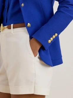 Lauren Ralph Lauren Anfisa Crest Logo Blazer Jacket Blue Outlet