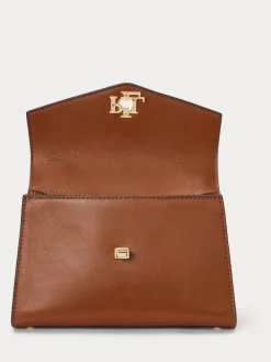 Lauren Ralph Lauren Farrah Top Handle Leather Satchel Bag Brown Discount