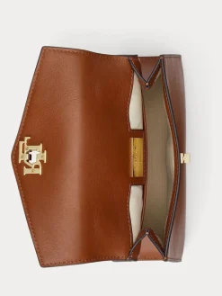 Lauren Ralph Lauren Farrah Top Handle Leather Satchel Bag Brown Discount