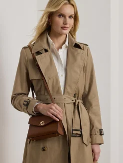 Lauren Ralph Lauren Farrah Top Handle Leather Satchel Bag Brown Discount