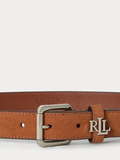 Lauren Ralph Lauren 2.5cm Skinny Logo-Keeper Leather Belt Lauren Tan Hot