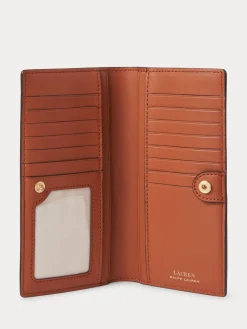 Lauren Ralph Lauren Crosshatch Leather Slim Wallet Lauren Tan Hot