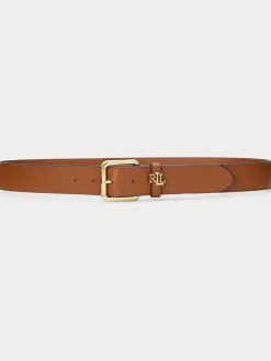 Lauren Ralph Lauren 3.2cm Logo-Keeper Leather Belt Lauren Tan Hot