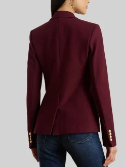 Lauren Ralph Lauren Anfisa Crest Logo Blazer Jacket Red Sale