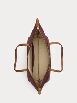 Lauren Ralph Lauren Keaton Nylon Tote Bag Red New